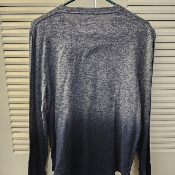 Hollister Charcoal Blue Ombre Crew Neck Long Sleeve Shirt - Size Small - Picture 2 of 3